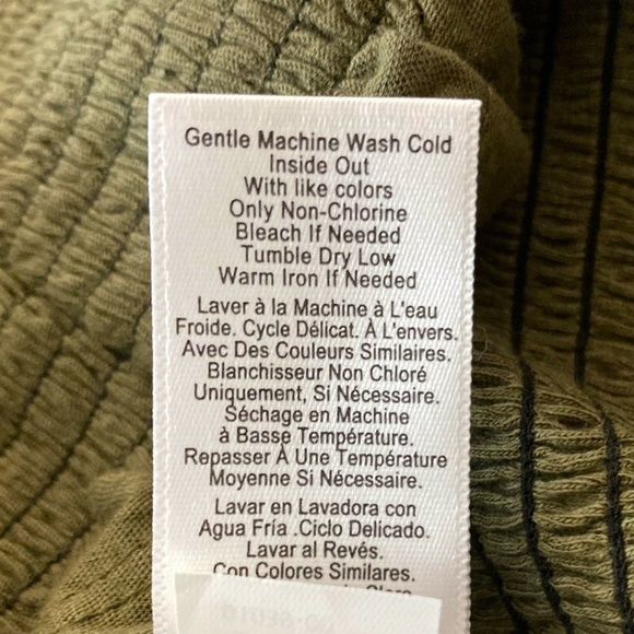 NATION LTD Yael Smocked High Ruffle Neck Top Ozark Green Pima Cotton Cutout Back - Picture 16 of 16